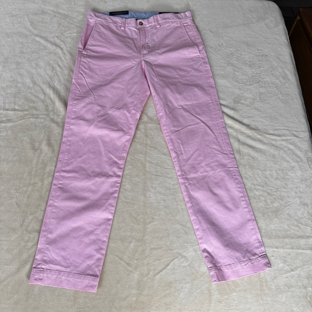Polo Ralph Lauren Men’s Pink Chino Pants Stretch Straight Fit NWT - Picture 2 of 8